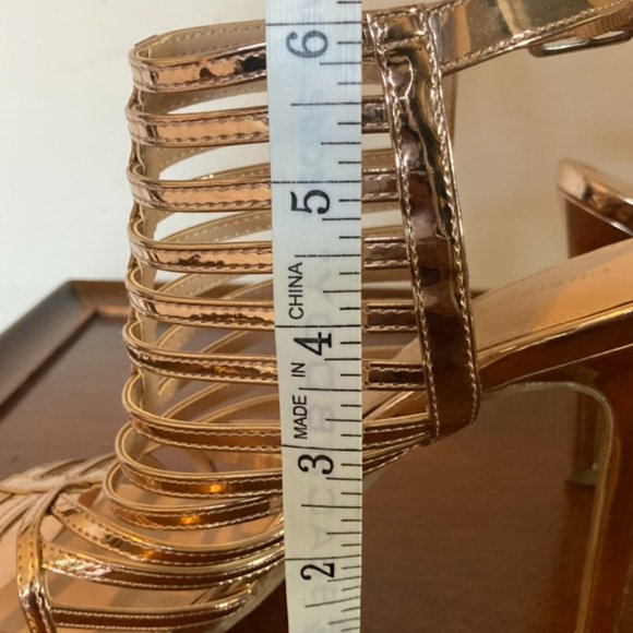 Gold Strappy Heels - Picture 9 of 10